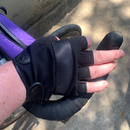 Hector Half Finger Gloves, Black