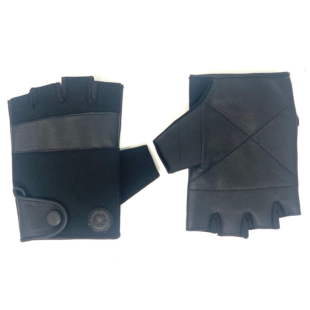 Hector Half Finger Gloves, Black