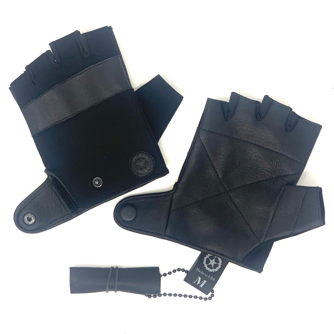 Hector Half Finger Gloves, Black