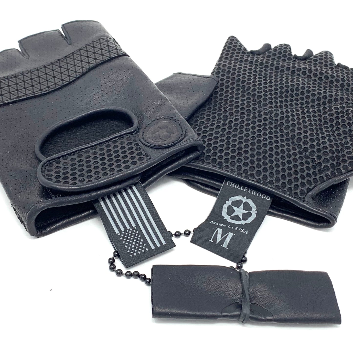 Harry Half Finger Gloves, Textured Black