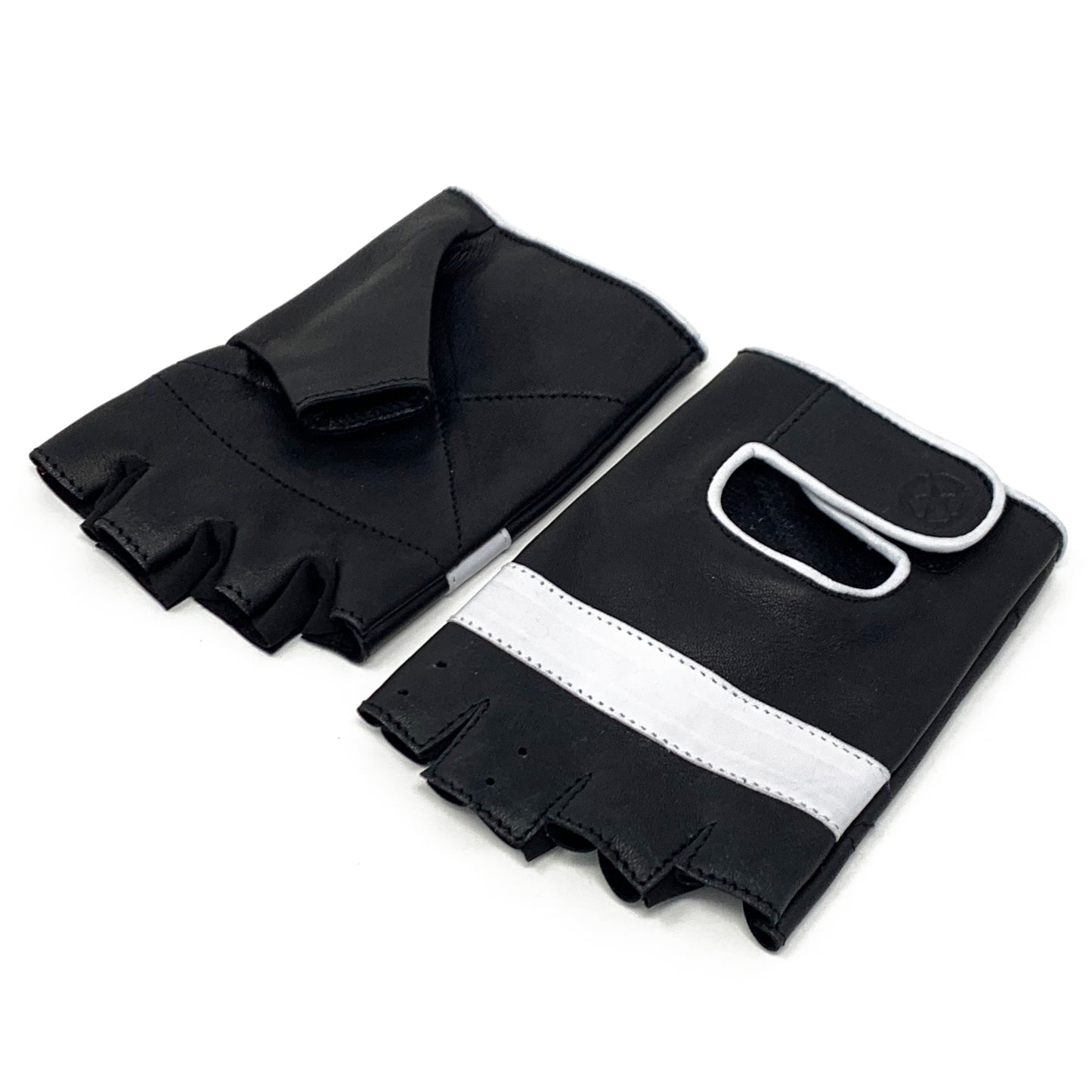 Harry Leather Gloves, Black / White